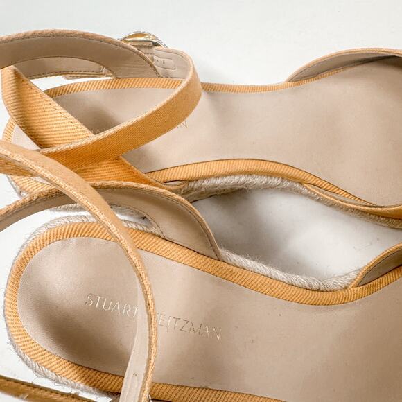 NEW Stuart Weitzman Mango Orange Espadrille Wedge Sandal, Size 9, MSRP $350 - Picture 11 of 11